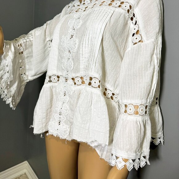 White Crochet Lace Boho Blouse - Picture 2 of 5